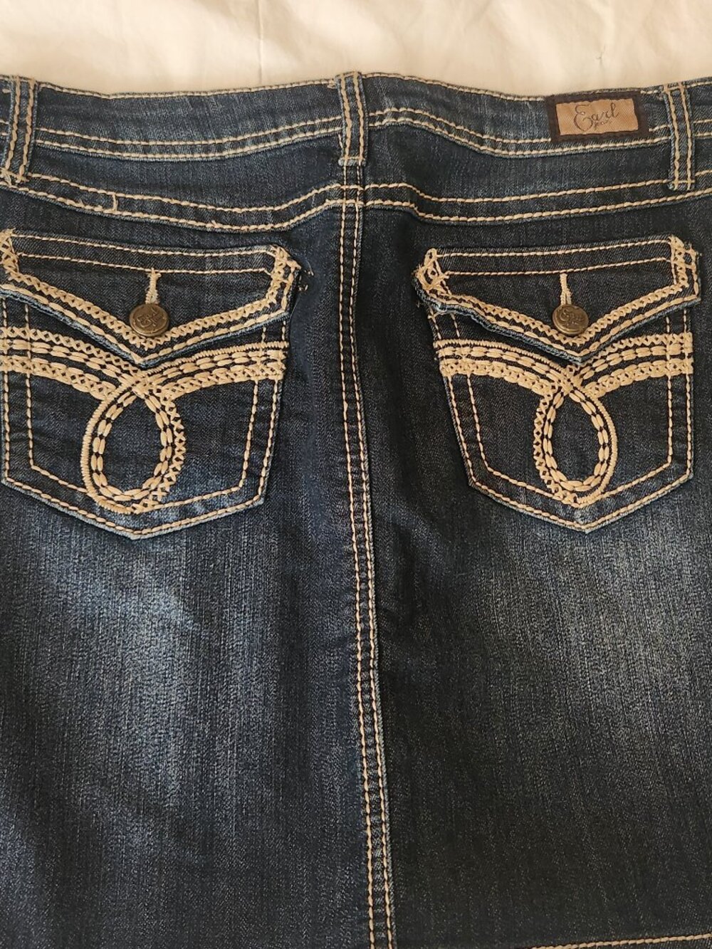 Earl Jeans Dark Denim Mini Skirt